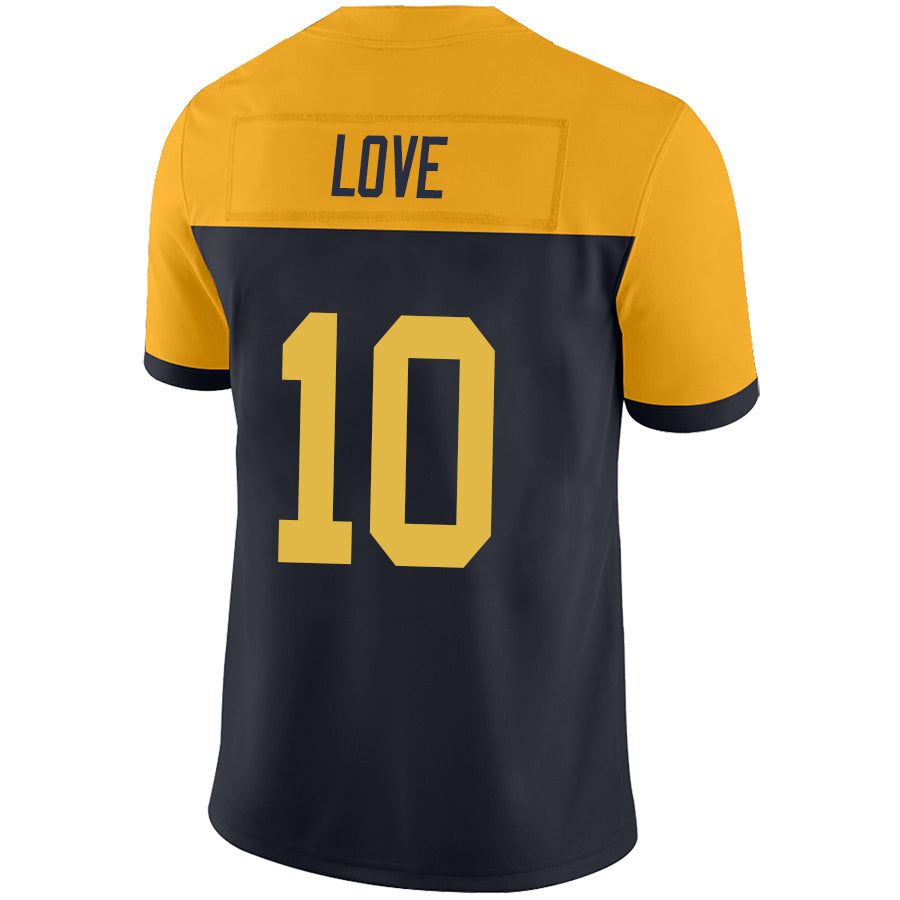 GB.Packer #10 Jordan Love Player Navy Game Stitched Football Jerseys
