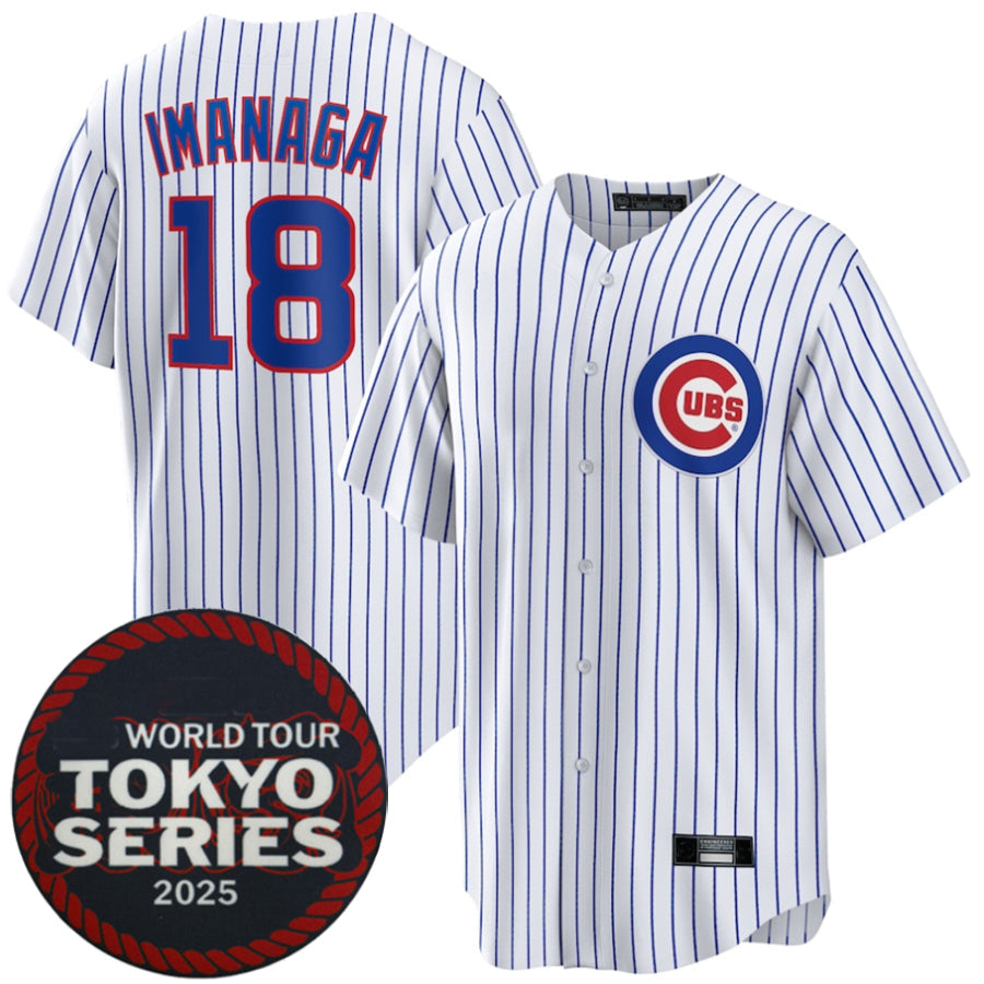 C.Cubs #18 Sh¨ta Imanaga Player White 2025 World Tour Tokyo Series Home Stitched Baseball Jerseys