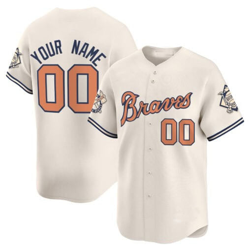 Custom A.Braves Peaches n¡¯ Cream Vapor Premier Limited Baseball Jerseys