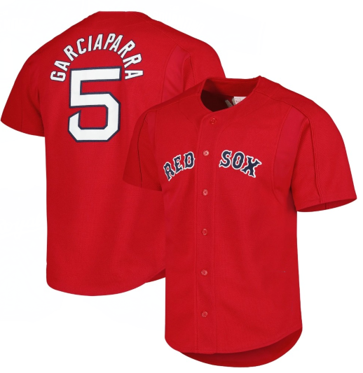 B.Red Sox #5 Nomar Garciaparra Player Red Cooperstown Collection Authentic Mitchell & Ness Stitched Baseball Jerseys
