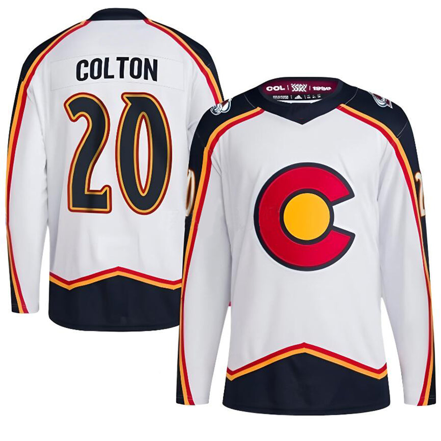 C.Avalanche #20 Ross Colton Player Fanatics White Reverse Retro 2.0 Hockey Jerseys