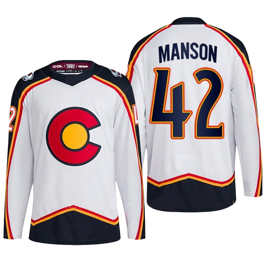 C.Avalanche #42 Josh Manson Player Fanatics White Reverse Retro 2.0 Hockey Jerseys
