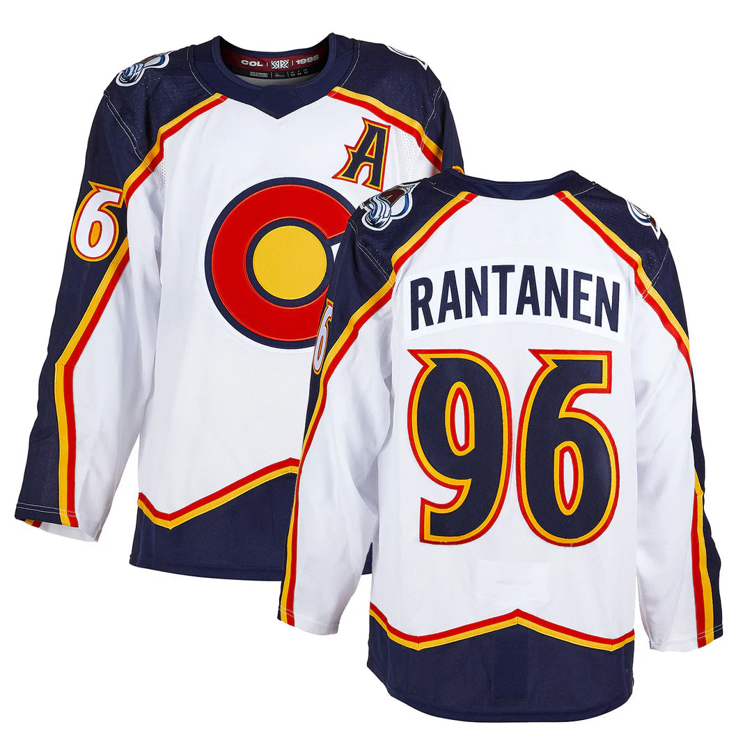C.Avalanche #96 Mikko Rantanen Player Fanatics White Reverse Retro 2.0 Hockey Jerseys