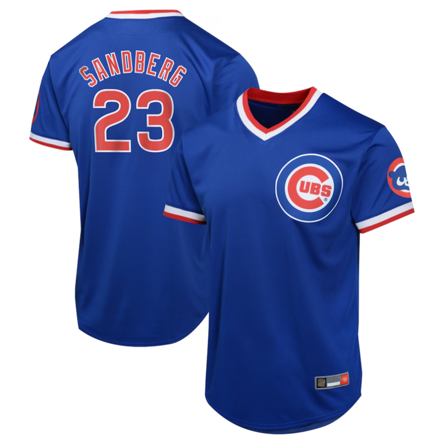C.Cubs #23 Ryne Sandberg Player Royal Cooperstown Collection Limited Baseball Jerseys