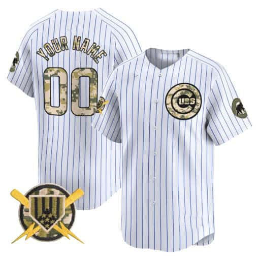 Custom C.Cubs Armed Forces Day Vapor Premier Limited Baseball Jerseys