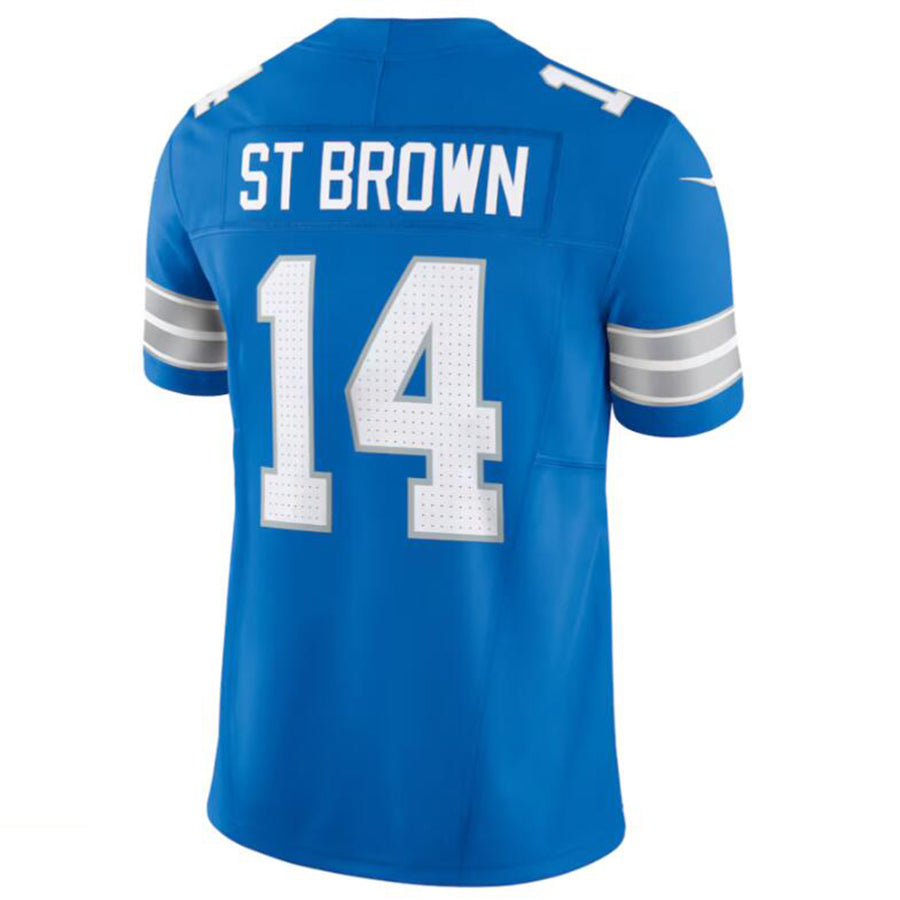 D.Lions #14 Amon-Ra St. Brown Vapor F.U.S.E. Limited Jersey Blue Player Football Jerseys