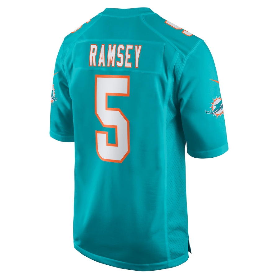 M.Dolphins #5 Jalen Ramsey Player Aqua Game Stitched American Football Jerseys