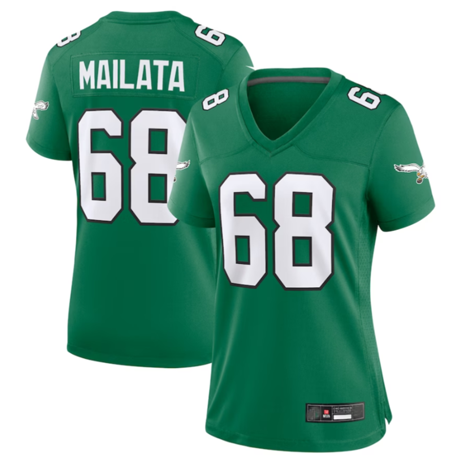 P.Eagles #68 Jordan Mailata Player Green Alternate Game Jersey Stitched American Football Jerseys