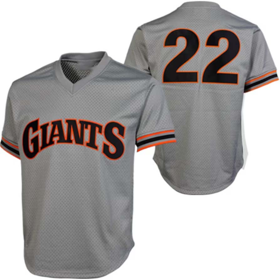 S.Francisco Giants #22 Will Clark Player Jersey 1989 Authentic Cooperstown Collection Batting Practice Jersey - Gray Baseball Jerseys