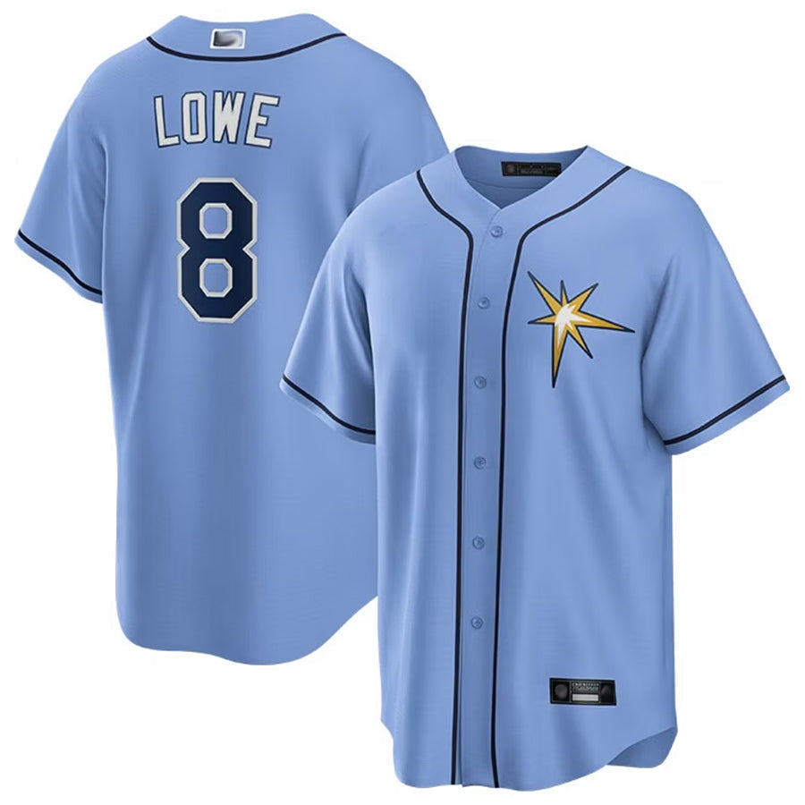 TB. Rays #8 Brandon Lowe Player Light Blue Home Replica Baseball Jerseys