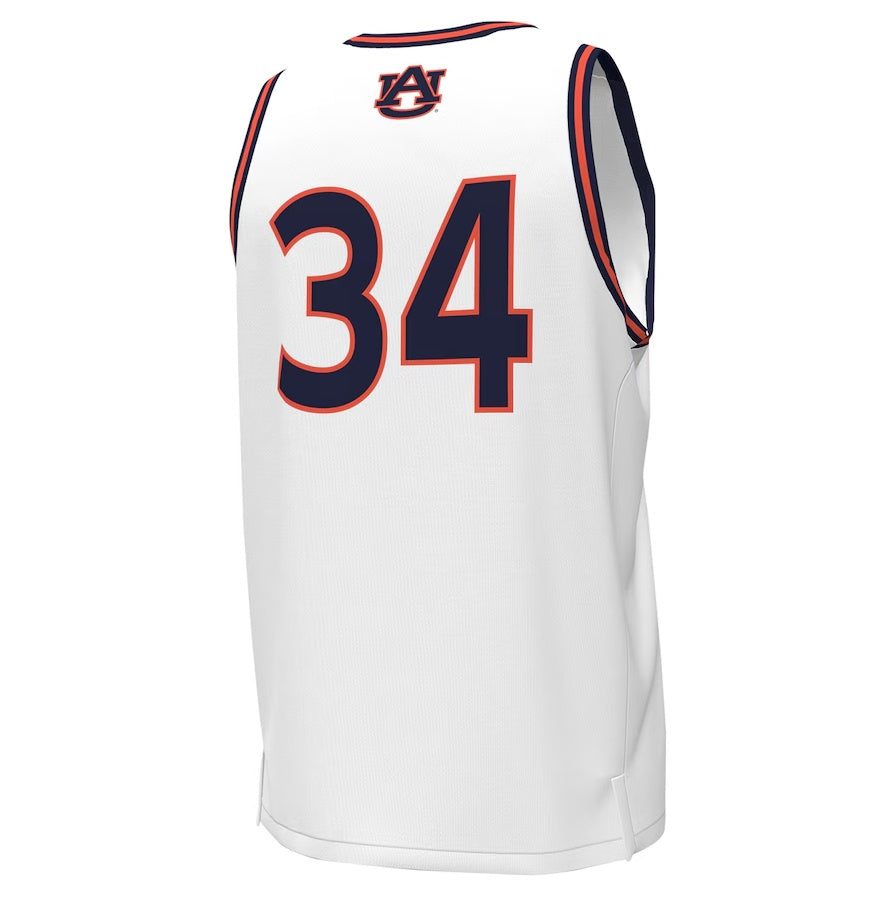 A.Tigers #34 Under Armour Game Basketball Jersey - White Stitched American College Jerseys