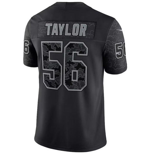 #56 Lawrence Taylor Player NY.Giants Black RFLCTV Limited Football Jerseys