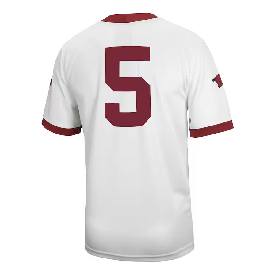 A.Razorbacks #5 Player Game Jersey ¨C White Stitched American College Jerseys