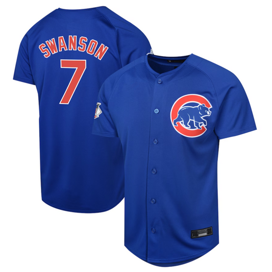 #7 Dansby Swanson Player C.Cubs Royal Limited Game Baseball Jerseys