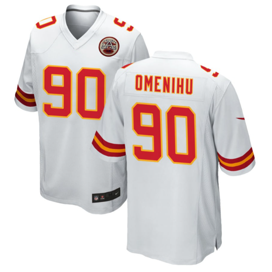KC.Chiefs #90 Charles Omenihu White Game Player Jersey Football Jerseys