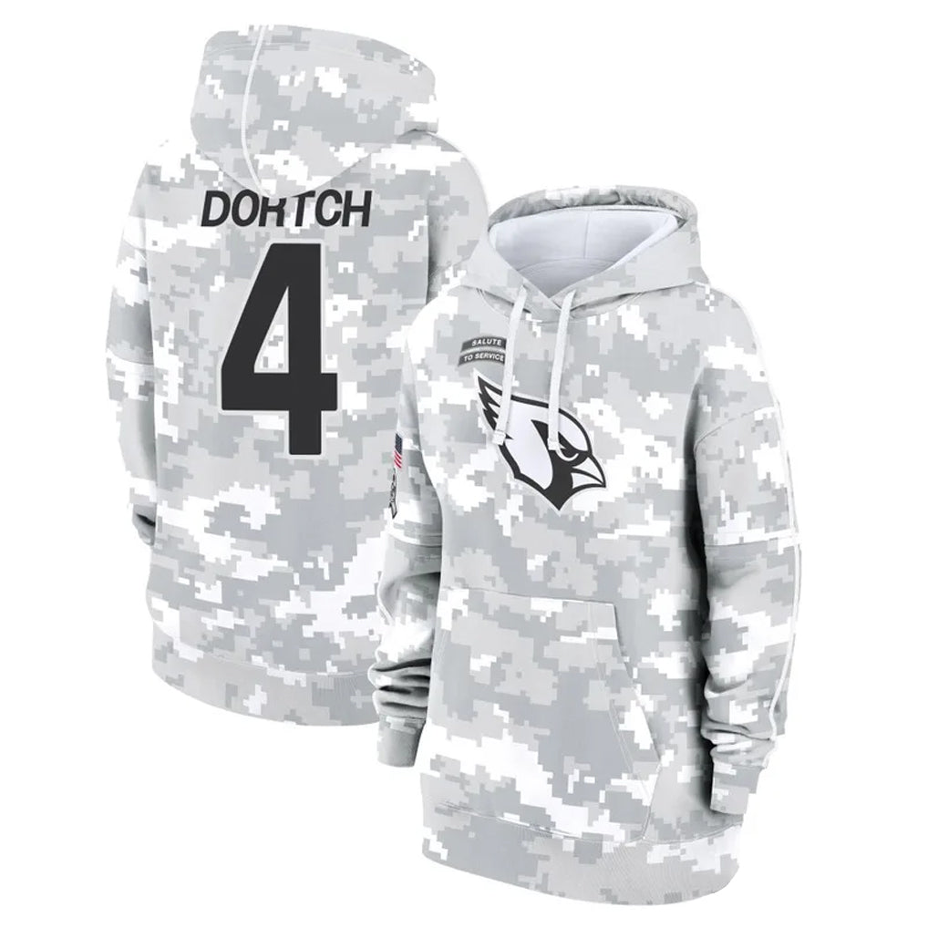 A.Cardinals #4 Greg Dortch Player Arctic Camo Salute to Service Hoodies Football Jerseys