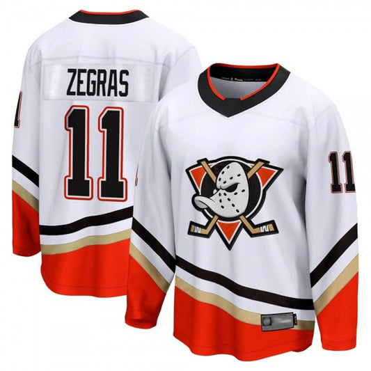 A.Ducks #11 Trevor Zegras Player Fanatics Special Edition Breakaway White Hockey Jerseys