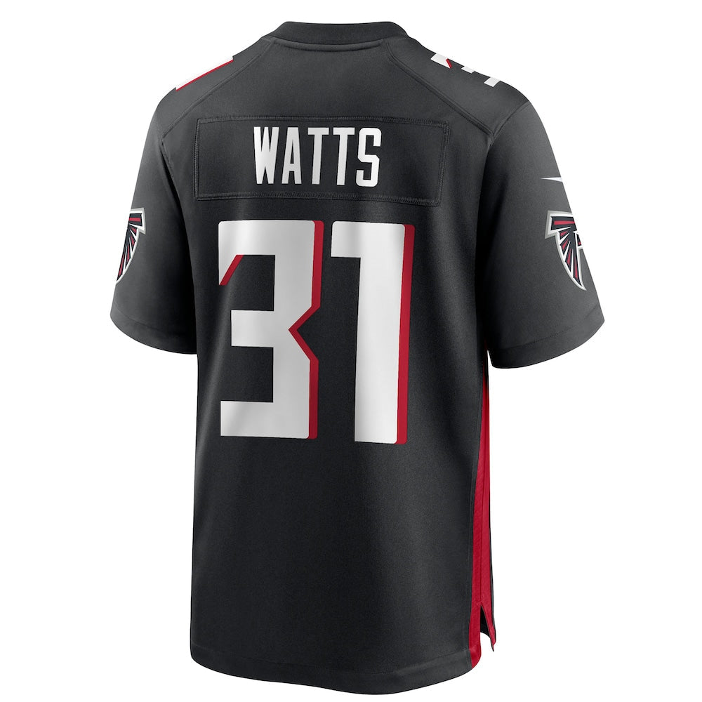 A.Falcons #31 Xavier Watts Player Black Home Game Football Jerseys
