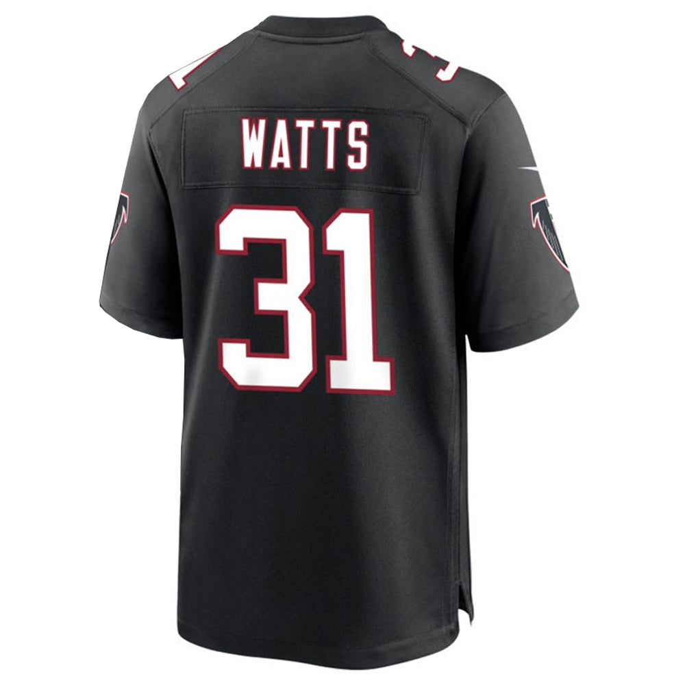 A.Falcons #31 Xavier Watts Player Black Throwback Game Football Jerseys