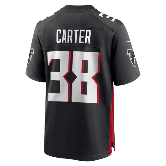 A.Falcons #38 Nathan Carter Player Black Home Game Football Jerseys