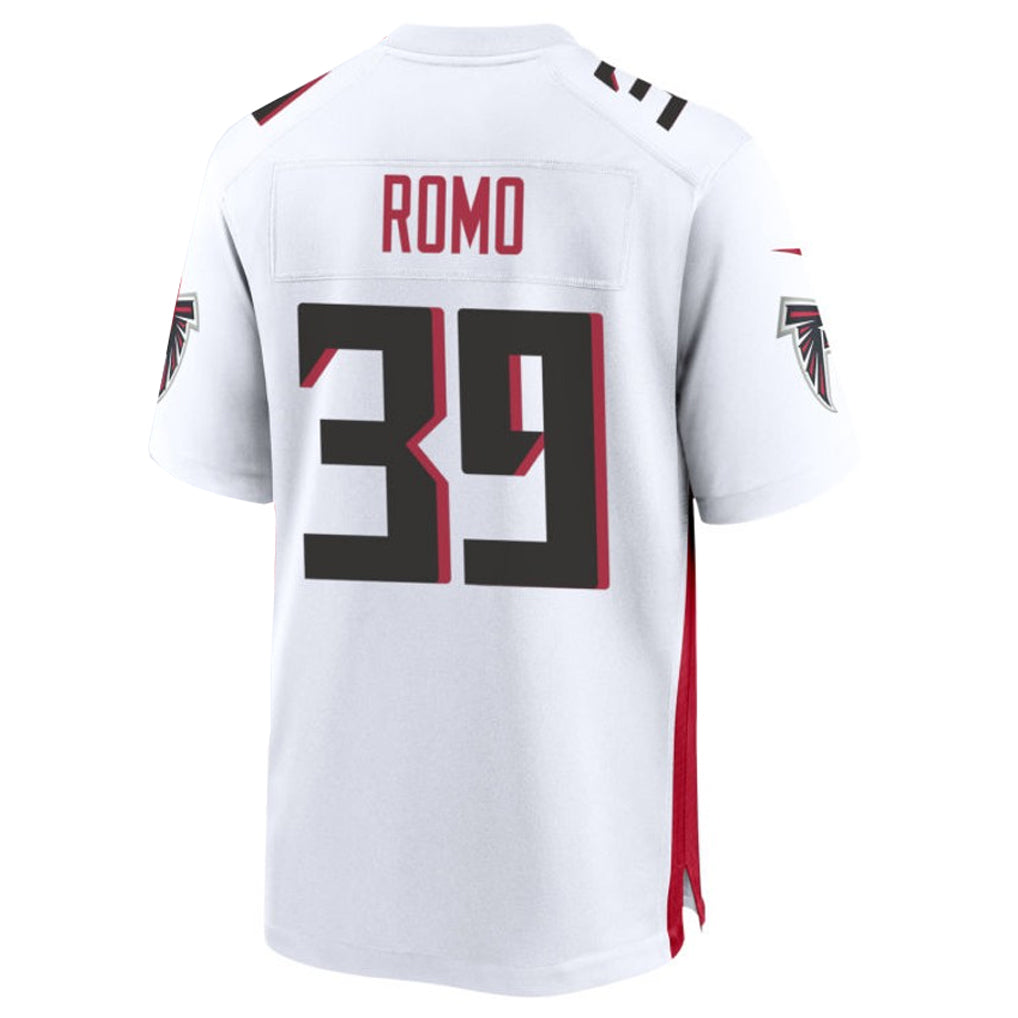 A.Falcons #39 John Parker Romo Player White Home Game Football Jerseys