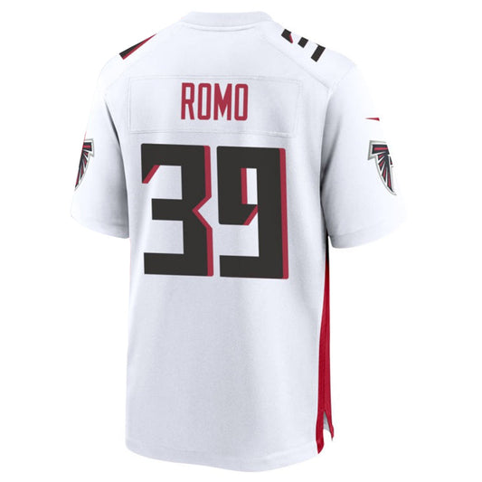 A.Falcons #39 John Parker Romo Player White Home Game Football Jerseys