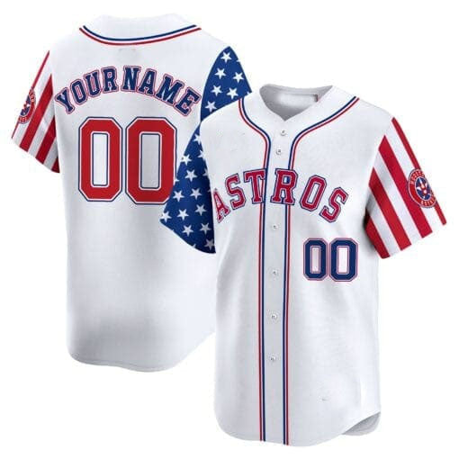 Custom H.Astros Independence Day Vapor Premier Limited White Stitched Baseball Jerseys