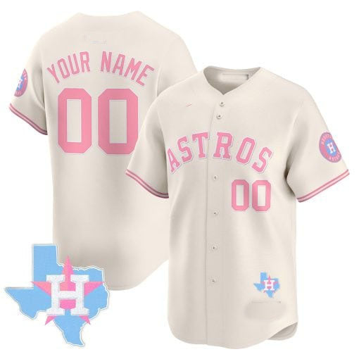 Custom H.Astros Bubblegum Blue Vapor Premier Limited Stitched Baseball Jerseys