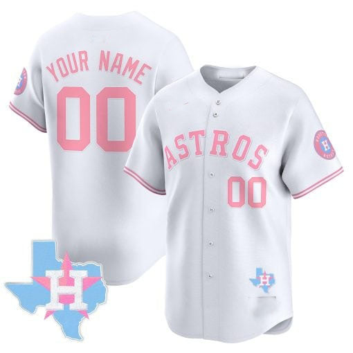 Custom H.Astros Bubblegum Blue Vapor Premier Limited Stitched Baseball Jerseys