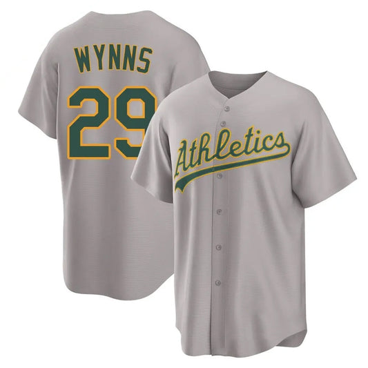 Athletics #29 Austin Wynns Player Gray Replica Game Baseball Jerseys