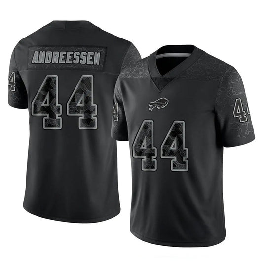 B.Bills #44 Joe Andreessen Player Black RFLCTV Limited Football Jerseys