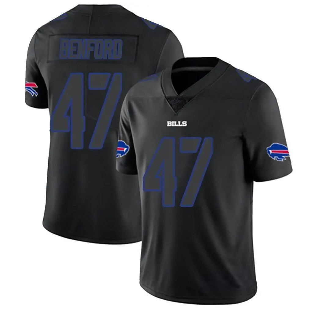 B.Bills #47 Christian Benford Player Limited Black Impact Football Jerseys