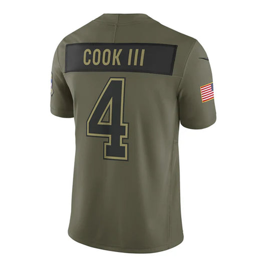 B.Bills #4 James Cook III Player Salute to Service Vapor F.U.S.E. Limited Football Jerseys
