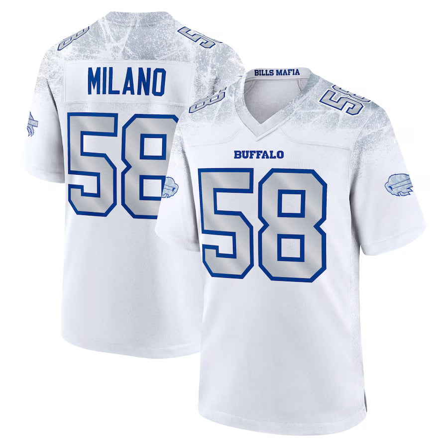 B.Bills #58 Matt Milano Player White Rivalries Collection Game Football Jerseys