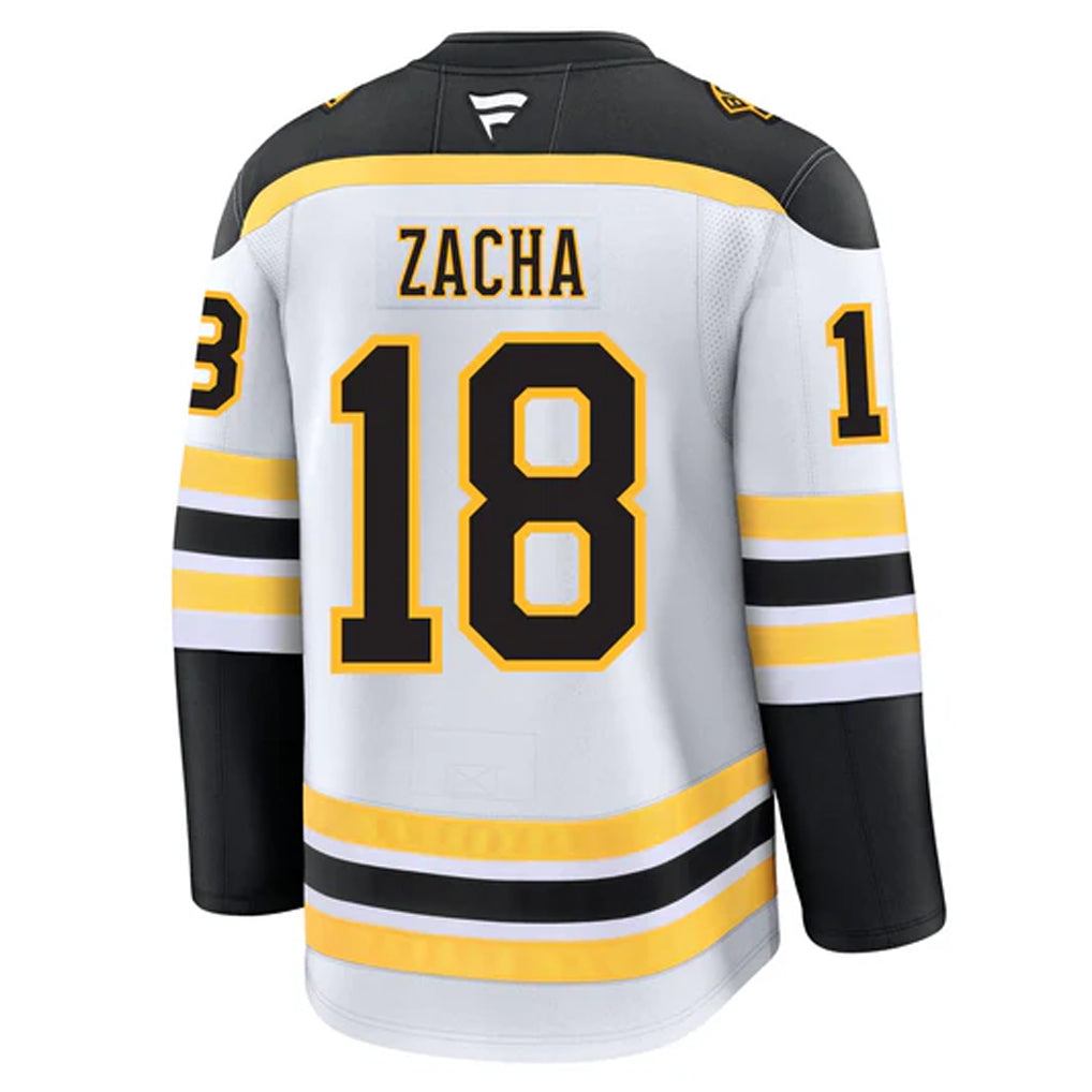 B.Bruins #18 Pavel Zacha Player Fanatics Home Breakaway White Hockey Jerseys