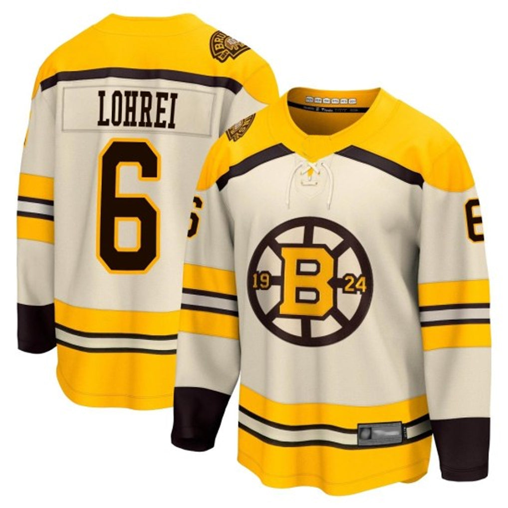 B.Bruins #6 Mason Lohrei Player Fanatics Premier Breakaway Anniversary Hockey Jerseys