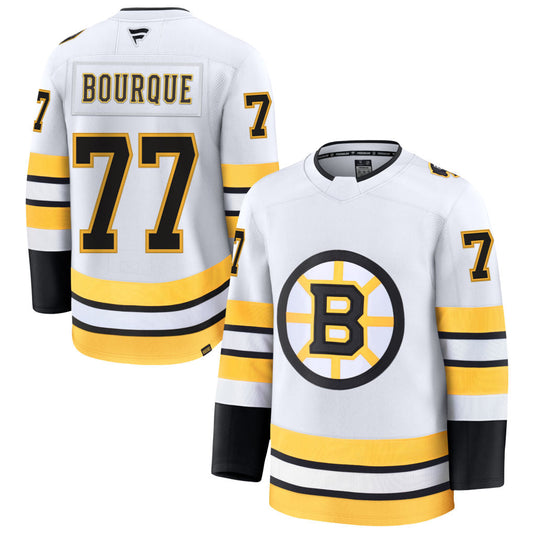 B.Bruins #77 Ray Bourque Player Fanatics Home Breakaway White Hockey Jerseys