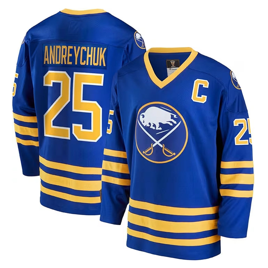 B.Sabres #25 Owen Power Player Power Fanatics Royal Home Breakaway Hockey Jerseys