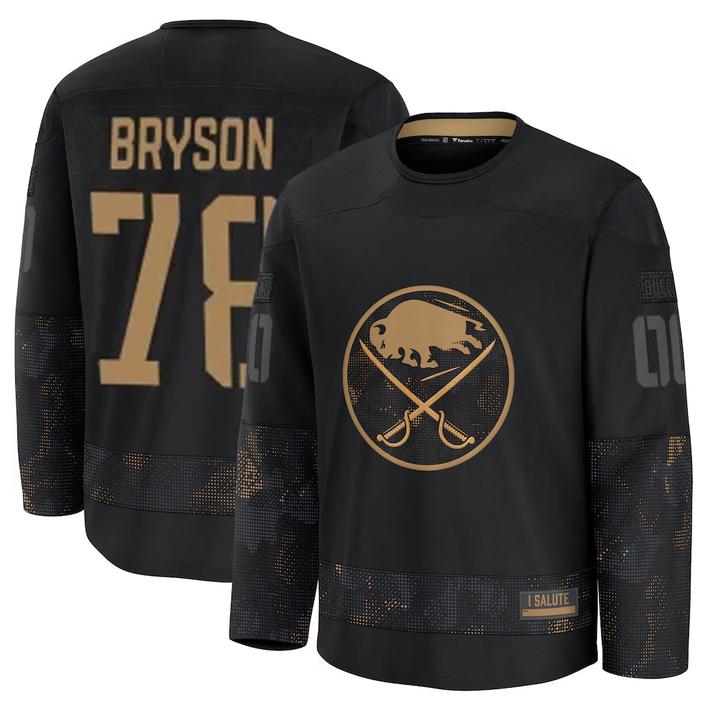 B.Sabres #78 Jacob Bryson Player Fanatics Home Breakaway Black Hockey Jerseys