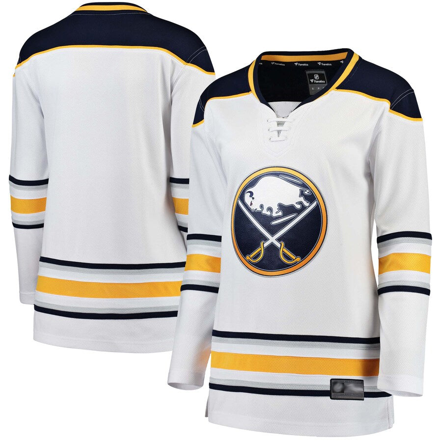 B.Sabres Blank Player Fanatics White Away Breakaway Hockey Jerseys