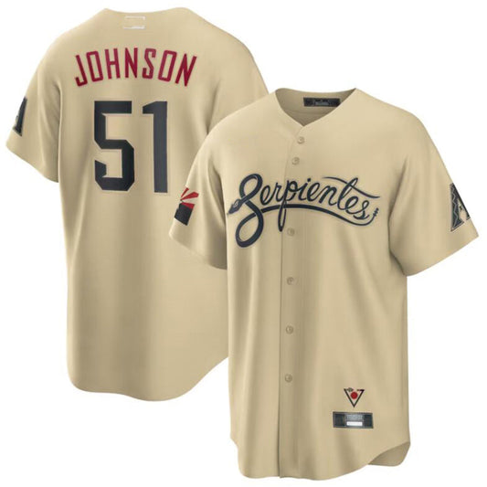 #51 Randy Johnson A.Diamondbacks SandCity Connect Replica Baseball Jerseys