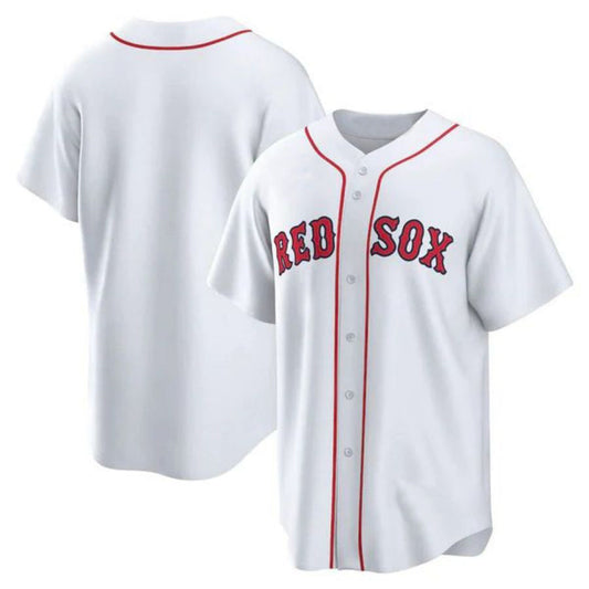 B.Red Sox White Home Blank Replica Jersey Baseball Jerseys