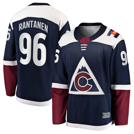 C.Avalanche #96 Mikko Rantanen Player Fanatics Navy Premier Breakaway Hockey Jerseys