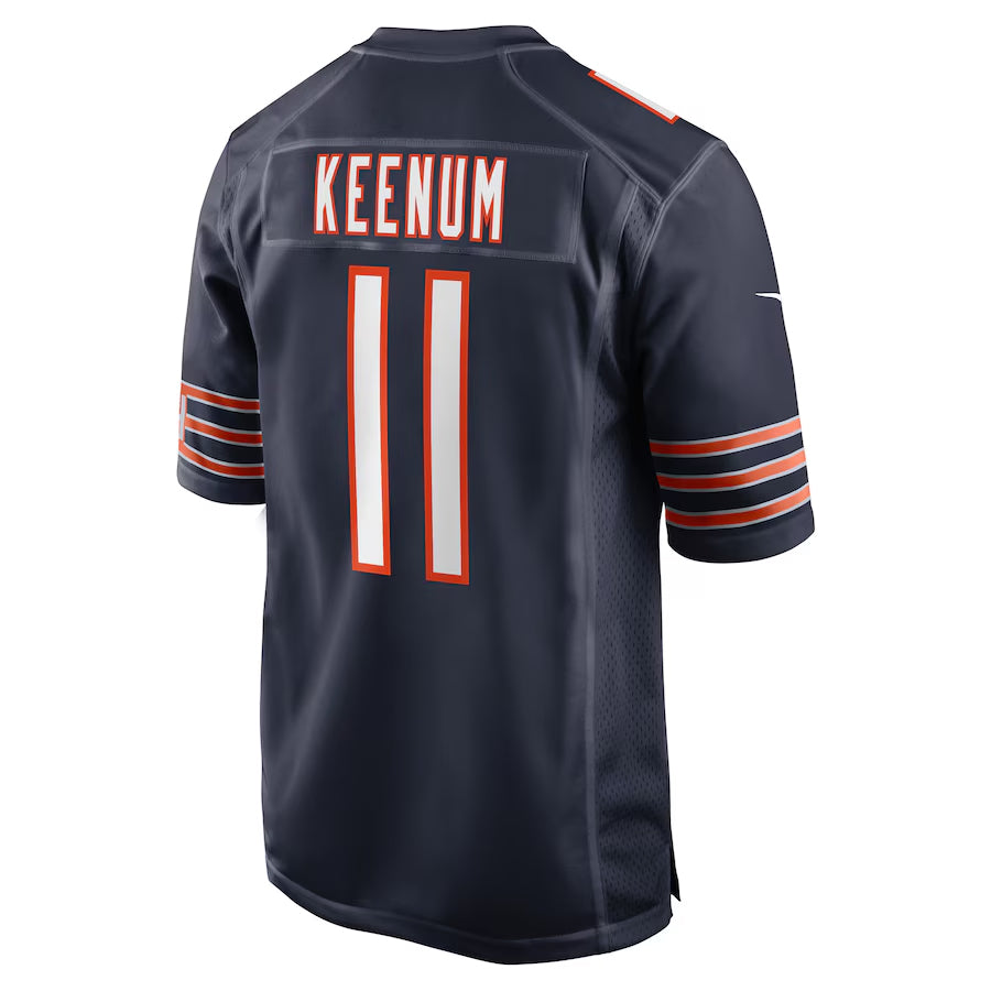 C.Bears #11 Case Keenum Player Navy Home Game Football Jerseys