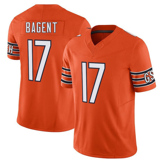 C.Bears #17 Tyson Bagent Player Orange Vapor F.U.S.E. Limited Football Jerseys