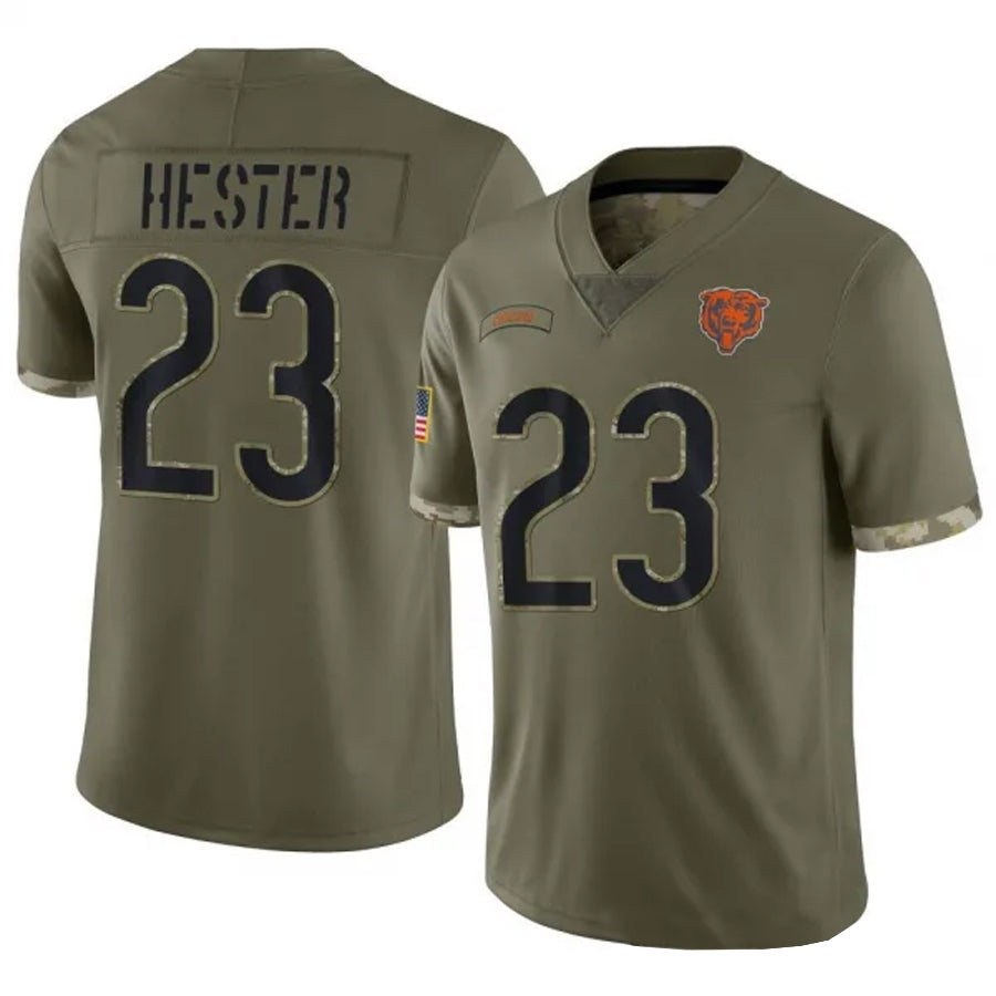 C.Bears #23 Devin Hester Player Salute To Service Olive Football Jerseys