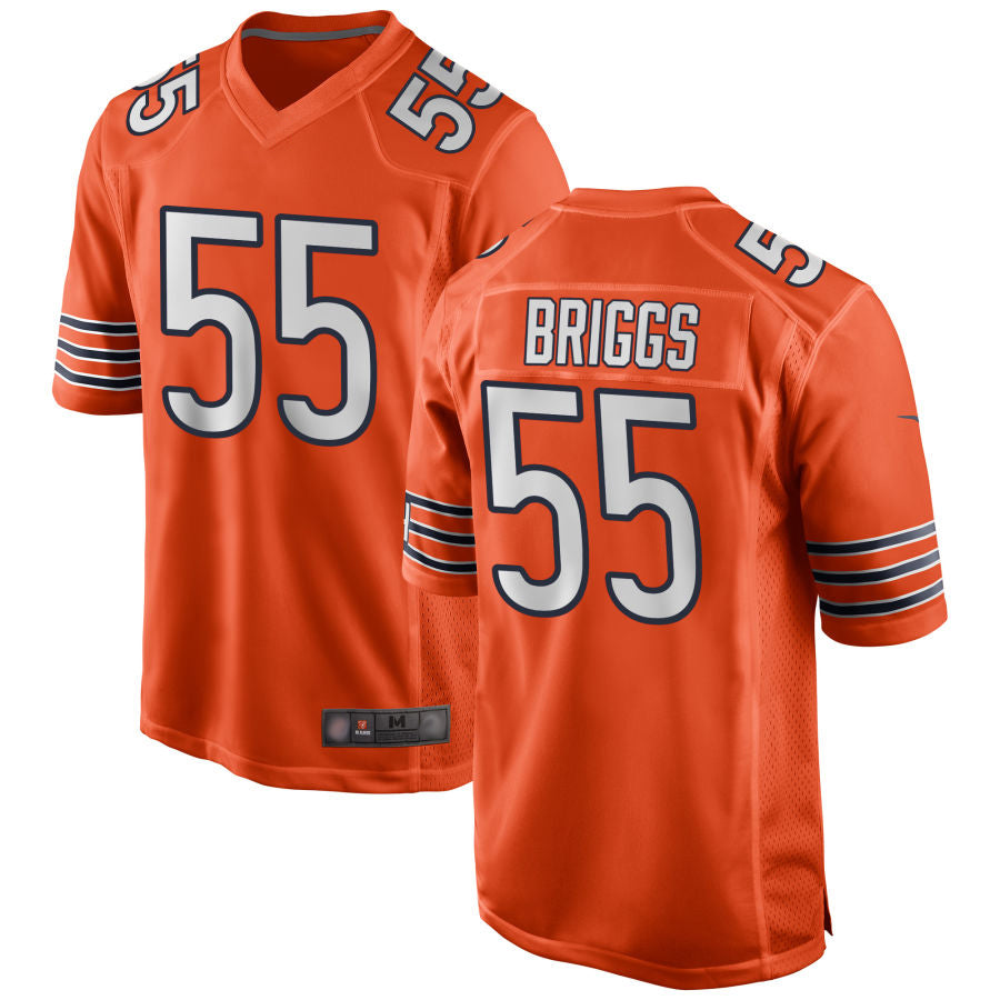 C.Bears #55 Lance Briggs Player Orange Game Football Jerseys