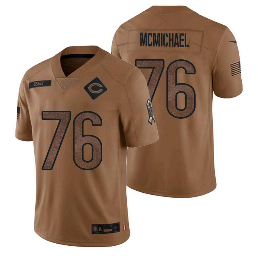 C.Bears #76 Steve McMichael Player Brown Salute To Service Limited Football Jerseys