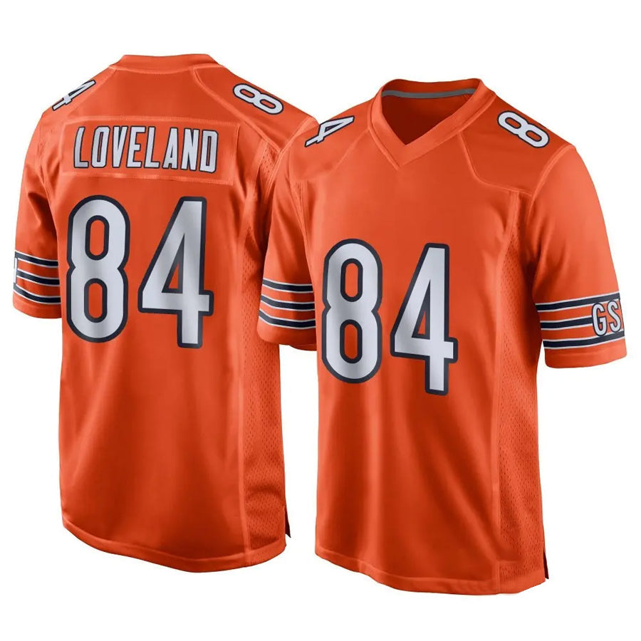 C.Bears #84 Colston Loveland Player Orange Home Game Football Jerseys