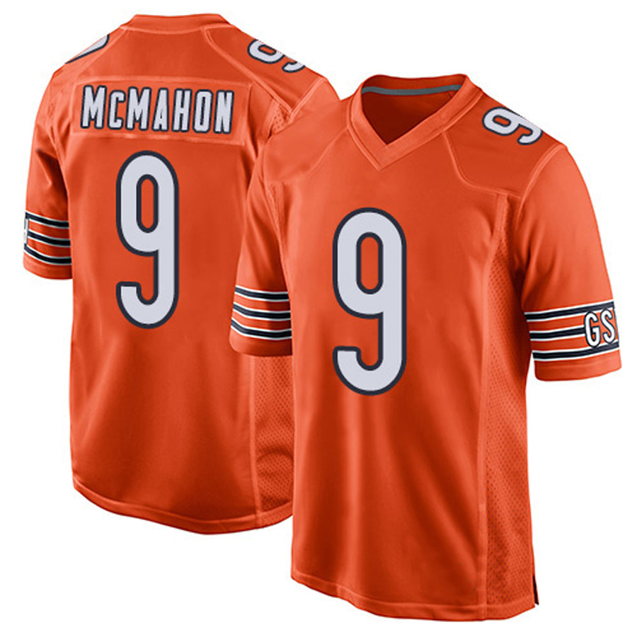 C.Bears #9 Jim McMahon Player Orange Home Game Football Jerseys